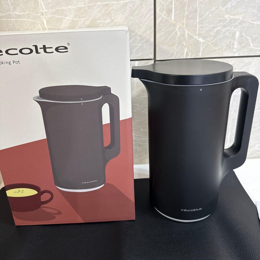 レコルト recolte 自動調理ポット ブラック　スープ　送料込　美品 recolte（レコルト） 自動調理ポット ブラック 豆乳メーカー スープ