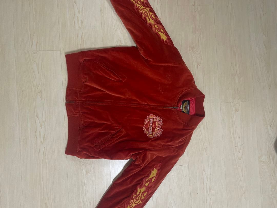 ハーレーダビッドソン 90sスカジャンベロア ファイヤー - メルカリ