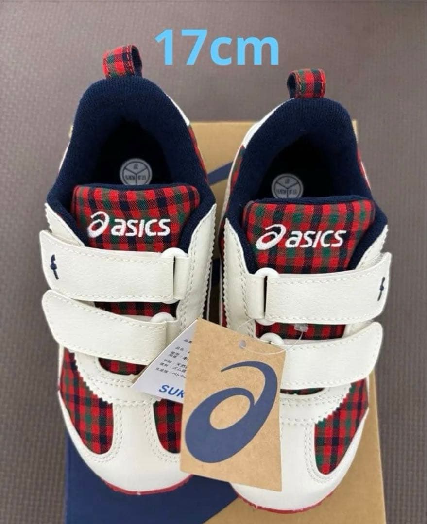 ファミリア　アシックス　スニーカー　17 センチ　赤系チェック　XF チェック familiar×アシックス】サマーシューズ｜ファミリア三越銀座店