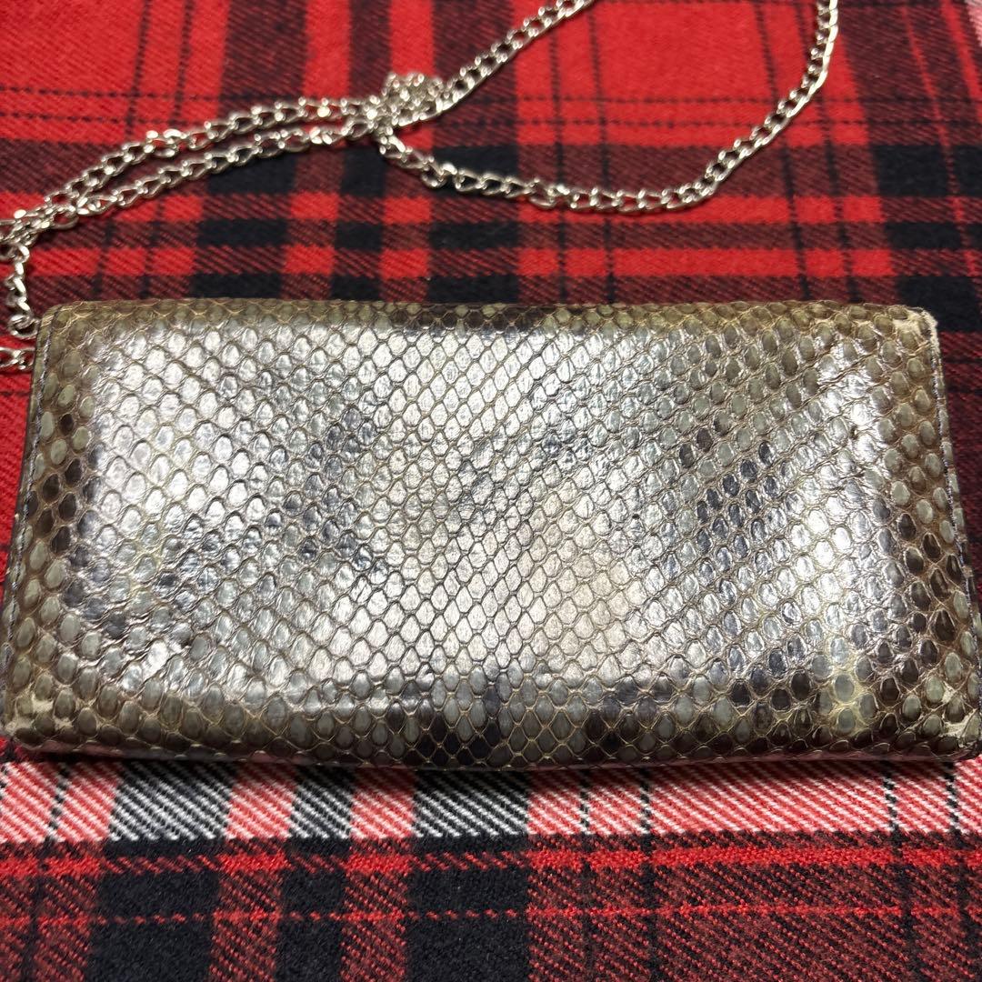 □ 龍庵弧月 様専用GUCCI グッチ パイソン チェーンウォレット