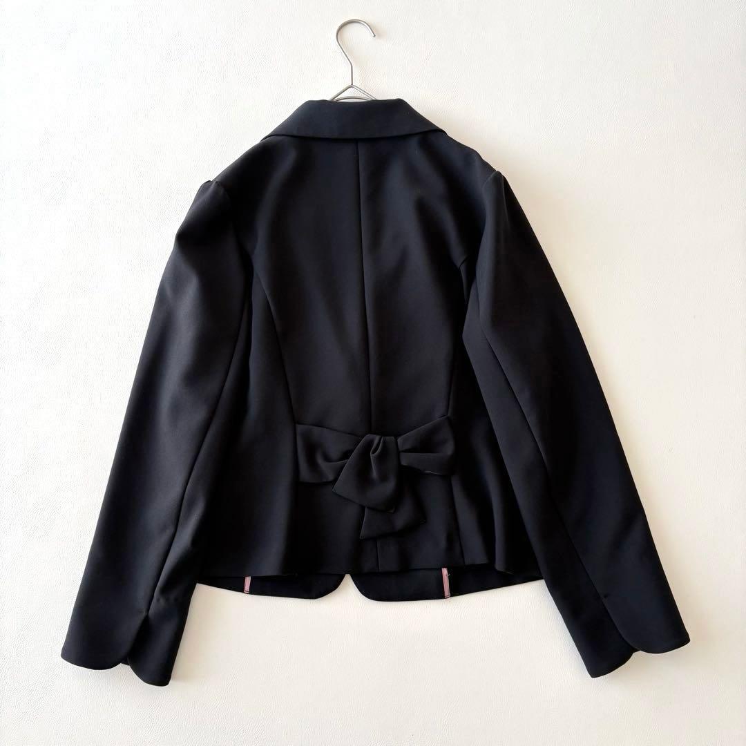 □美品 ローズティアラ バックリボン テーラードジャケット42黒 - メルカリ