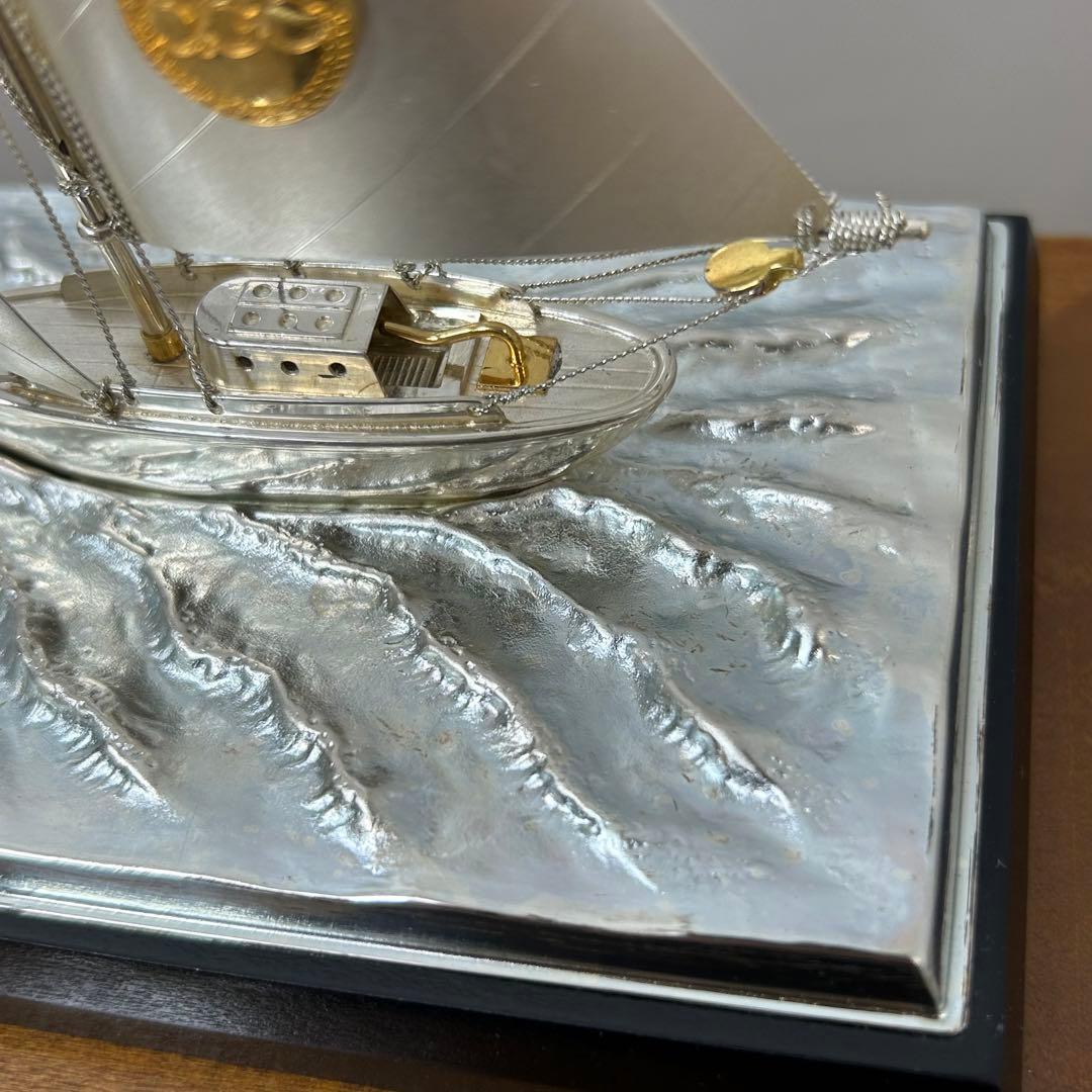 silver970刻印 銀工芸品 銀製 ヨット 船 置物 - メルカリ