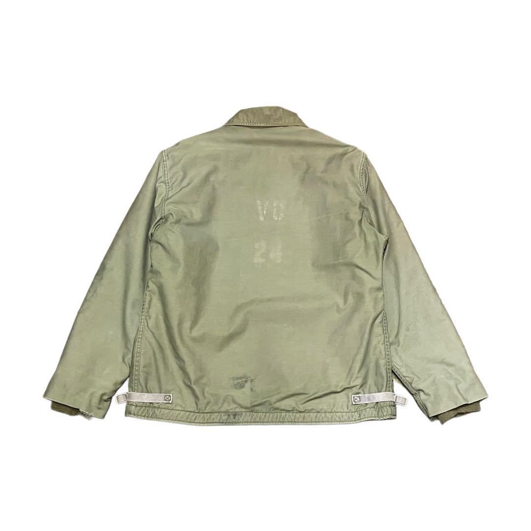 【L】80s U.S.NAVY A-2 デッキ ジャケット ミリタリー 米軍実物