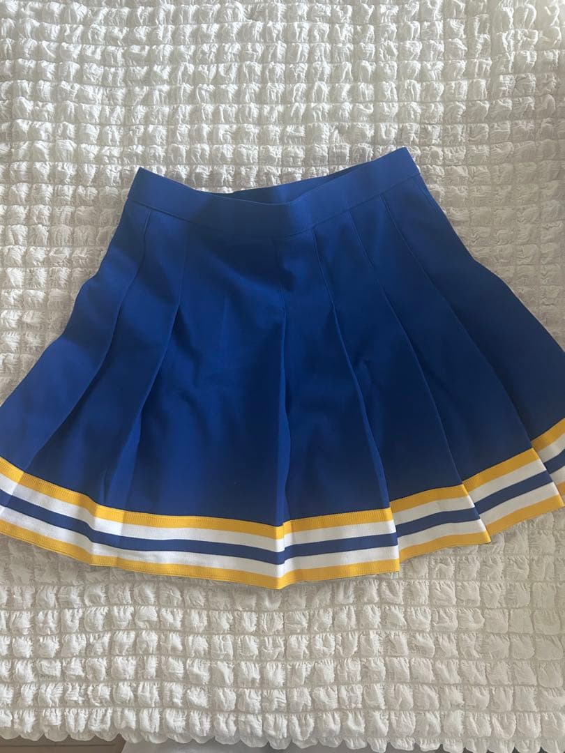 チアリーディングウェア 青/白/黄 Vネック/ユニフォーム