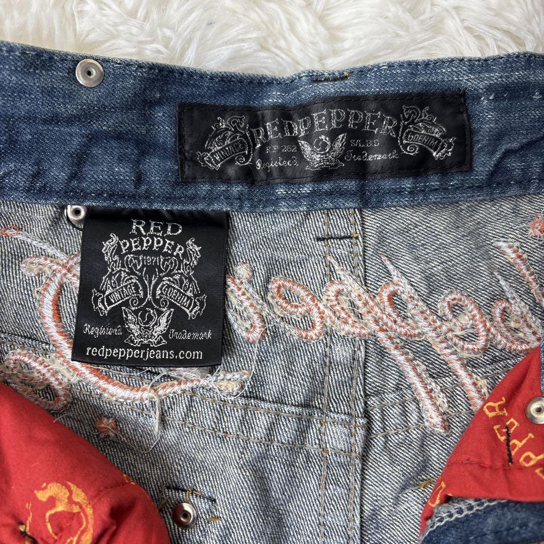 RED PEPPER レッドペッパー デニム 刺繍 ストーン Y2K 平成ギャル