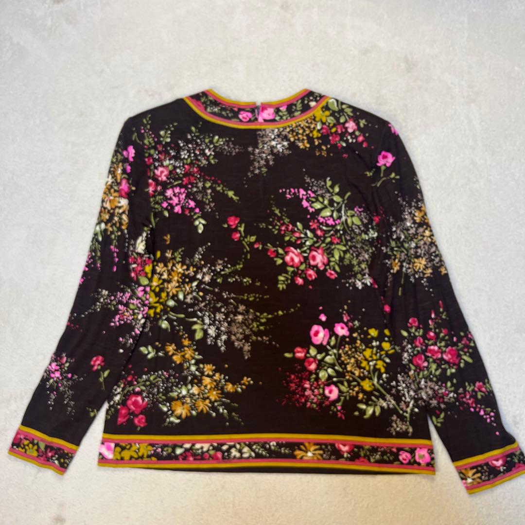 LEONARD レオナール 花柄 長袖 シルク混 トップス Mサイズ