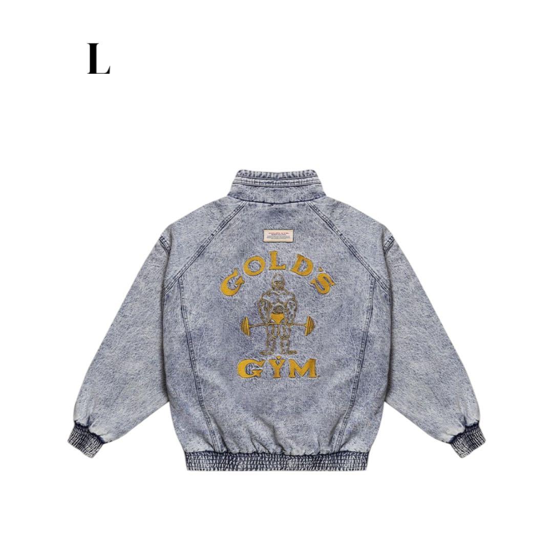 LÝFT × GOLD'S GYM OVERSIZE DENIM JACKET Oversized unisex panelled
