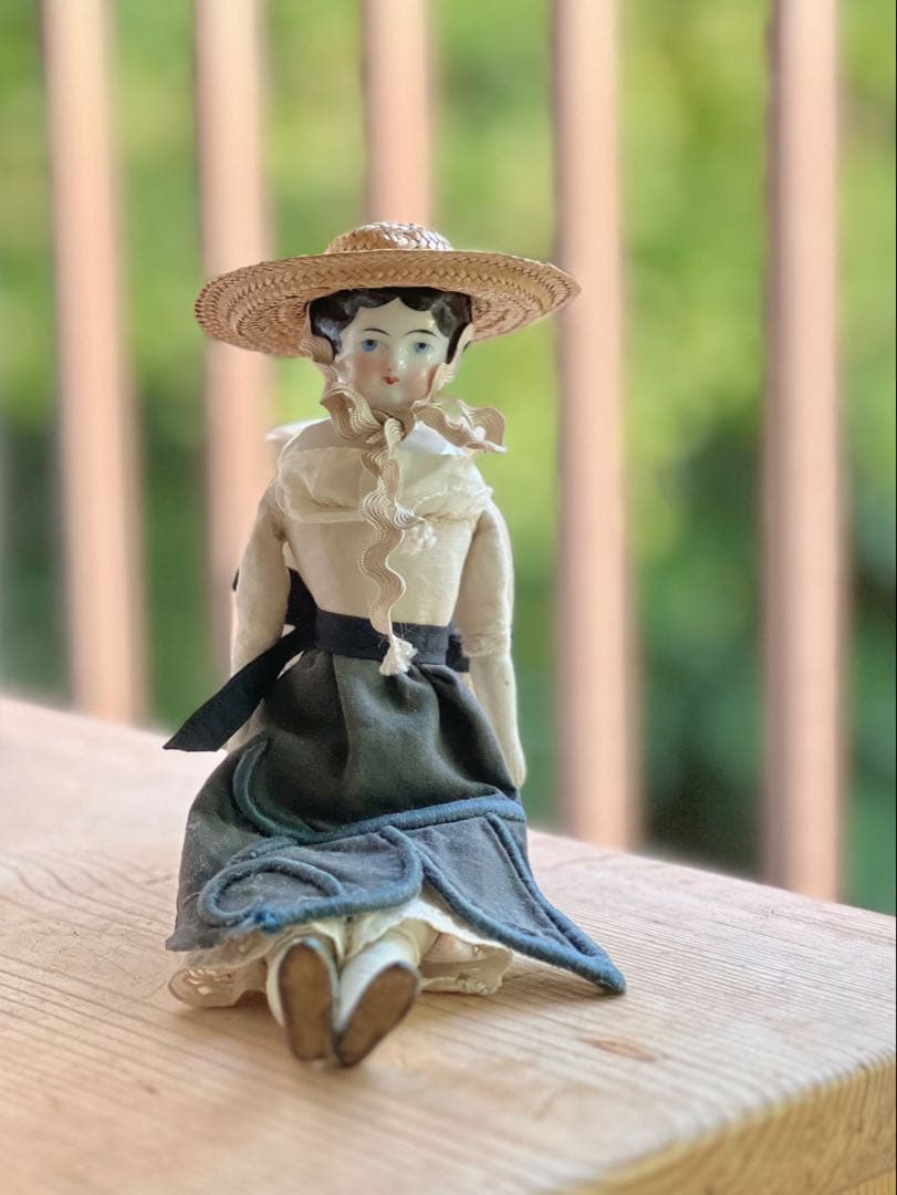 限定価格！チャイナヘッドドール　農家の花嫁　麦わら帽子　アンティーク　希少！ 限定価格！チャイナヘッドドール 農家の花嫁 麦わら帽子 アンティーク