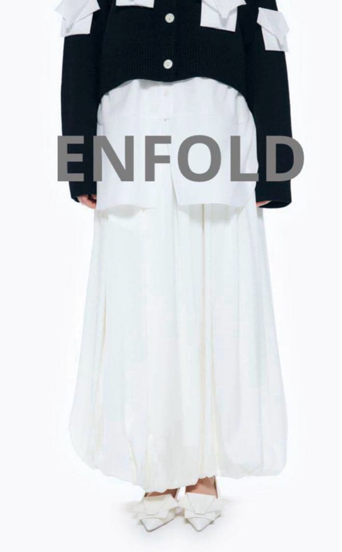 ENFOLD エンフォルド　バルーン　スカート　BALLOON-SKIRT 白 ALLuRing ChaRm スカート Balloon Mini Skirt / バルーンミニスカート