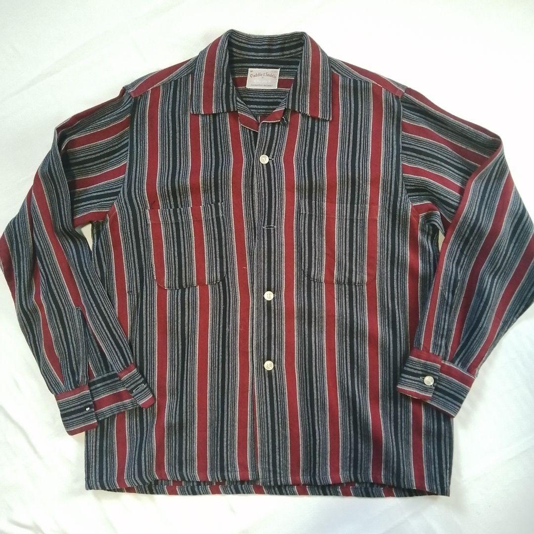 50sビンテージ Saddle & Paddle 長袖開襟ストライプシャツ M 楽天市場】ストライプシャツ メンズ ヘビーウェイト 開襟シャツ