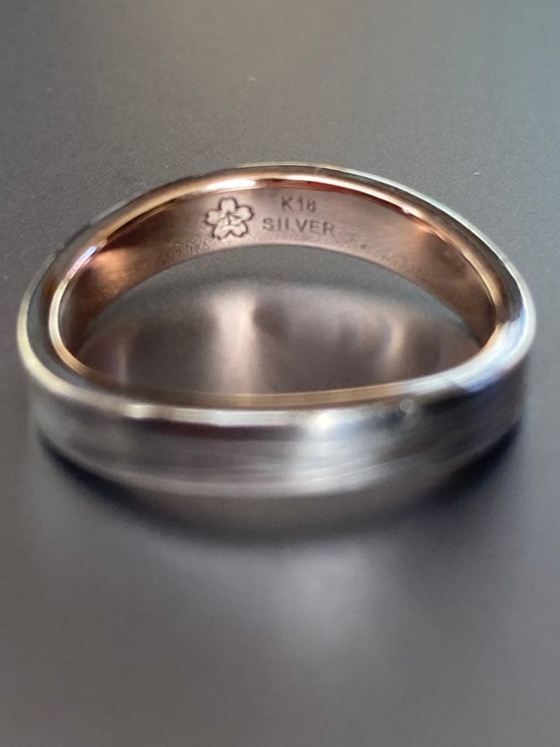 は*認様 【杢目金屋 】K18/SVマリッジリング 結婚指輪 伝統工芸手法