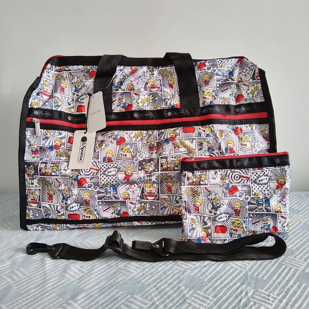 ラスト1点 レスポートサック 出前一丁 コミック トート ボストンバッグ ポーチ 新品 タグ付き レスポートサック 出前一丁 コミック ボストンバッグ