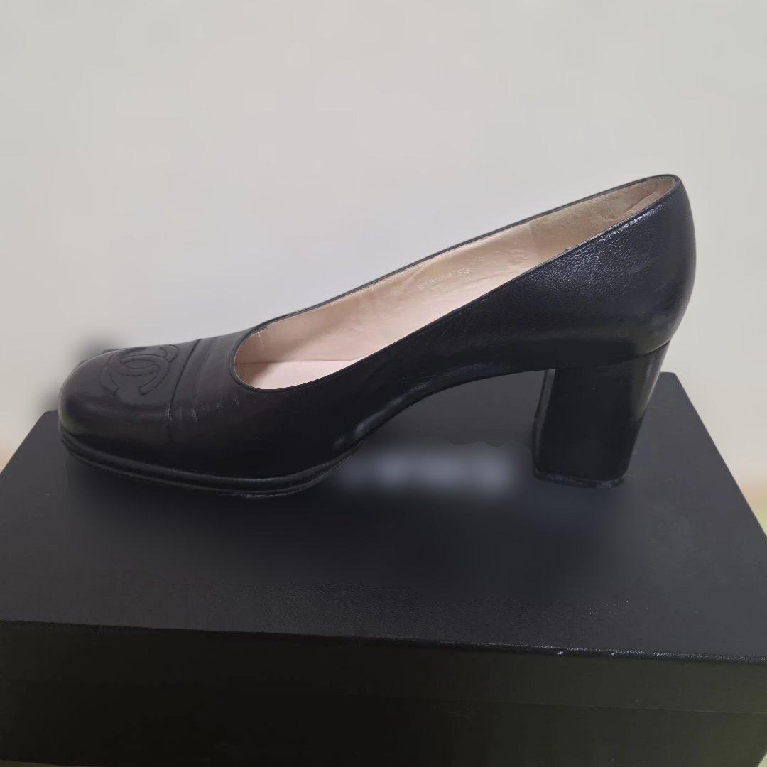 シャネル パンプス レザー ココマーク サイズ37.0 ブラック 24.0cm