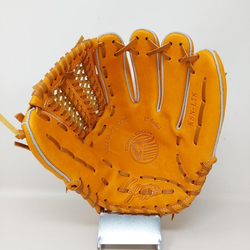 ラベル交換T5 久保田スラッガー 軟式グラブ KSN-L7S 右投げ オレンジ