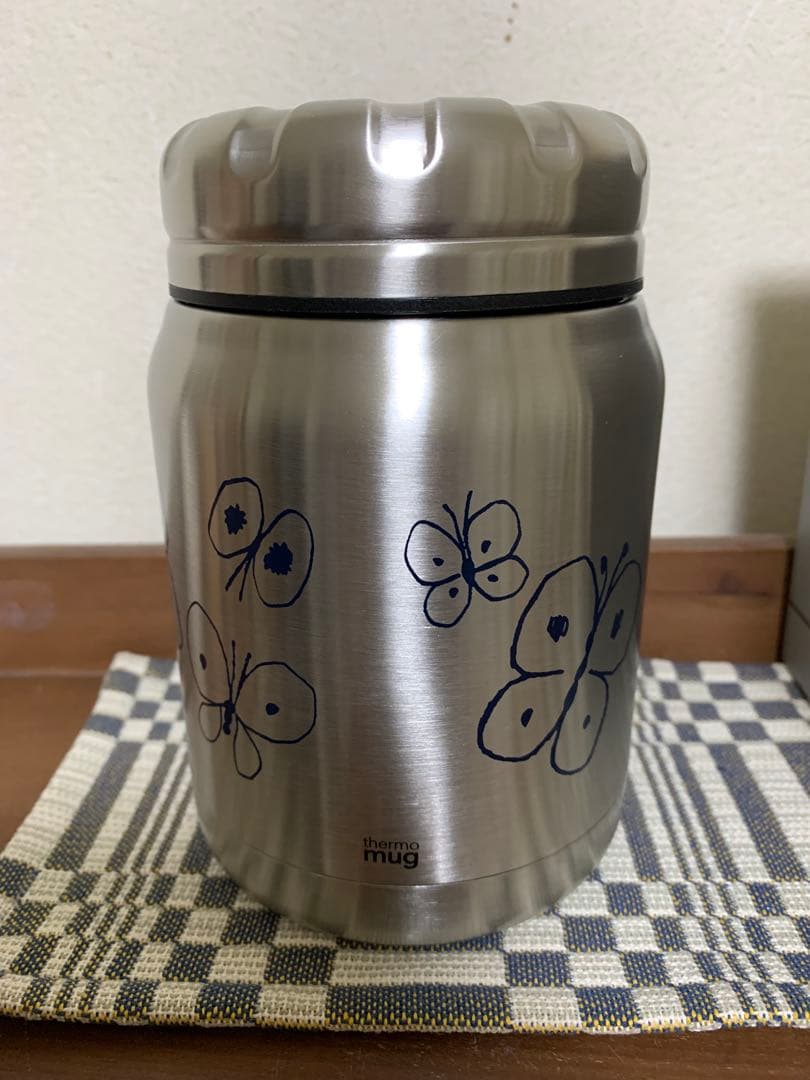 新品 ミナペルホネンthermo mug スープジャー サーモマグ ちょうちょ