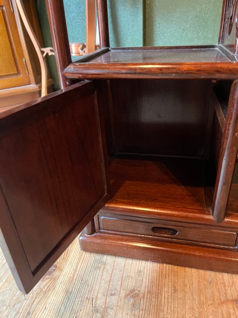 ジョンジョン様専用＊螺鈿 紫檀 茶箪笥 飾り棚 小ぶり 違い棚 和風