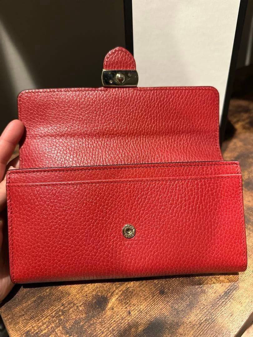 GUCCI グッチ 長財布 赤 GGロゴ ゴールド金具 美品 付属品完備 - メルカリ