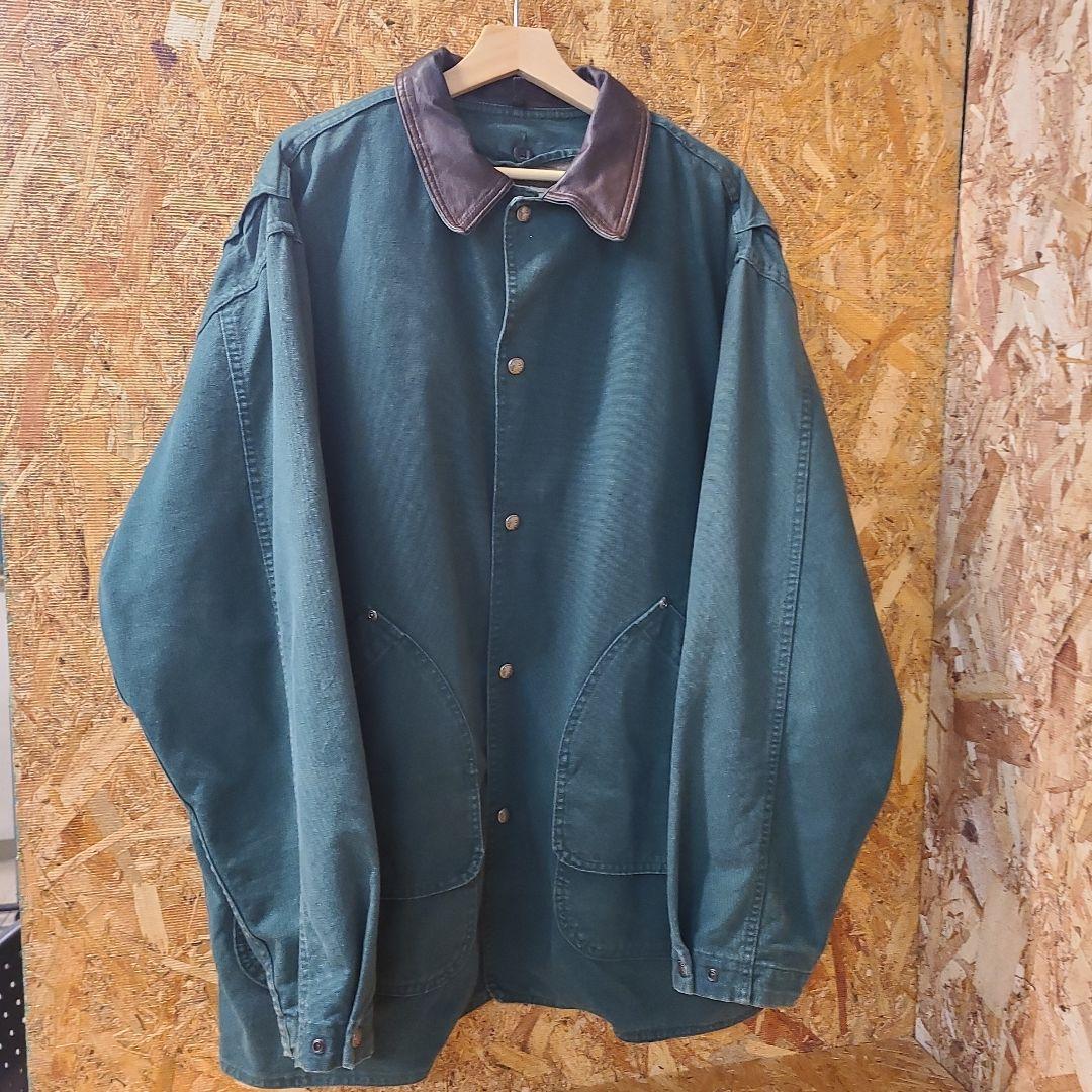 ウールリッチ 襟レザー ダック ライナー ハンティングジャケット 90s