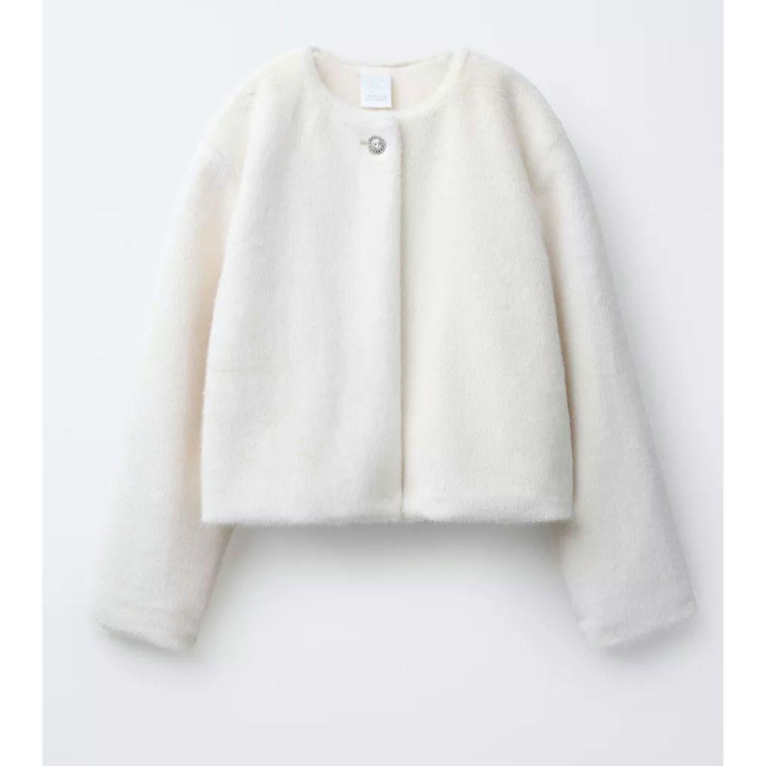 最終値下げ！新品 ZARA フェイクファー ボレロジャケット - メルカリ