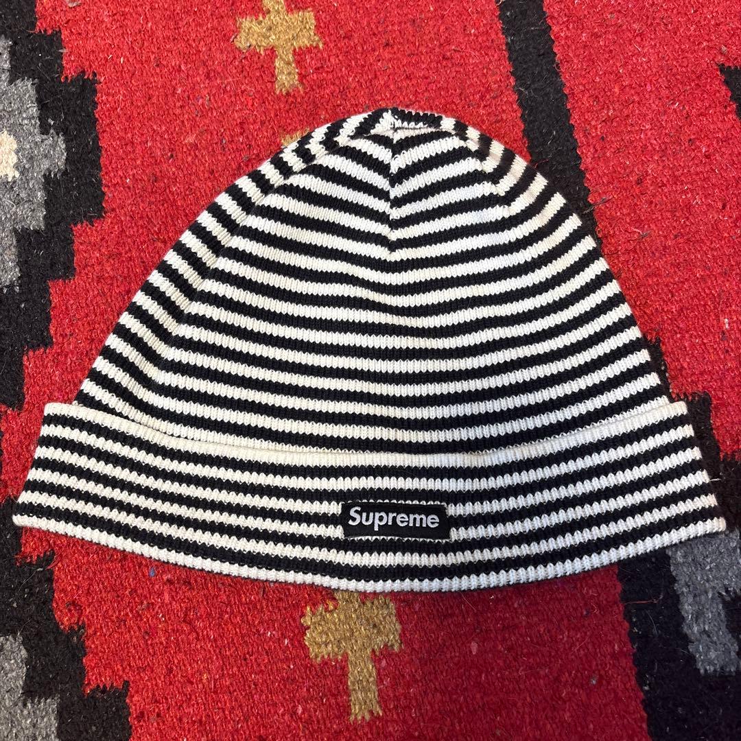 Supreme ストライプニット帽 ボーダーニット帽 ビーニー - メルカリ