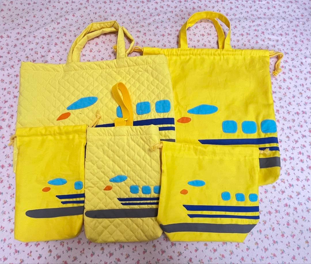 手提げ・レッスンバッグ・入園グッズ YOU 入園 入学 5点 セット レッスンバッグ スクールバッグ 手提げ袋 うわば