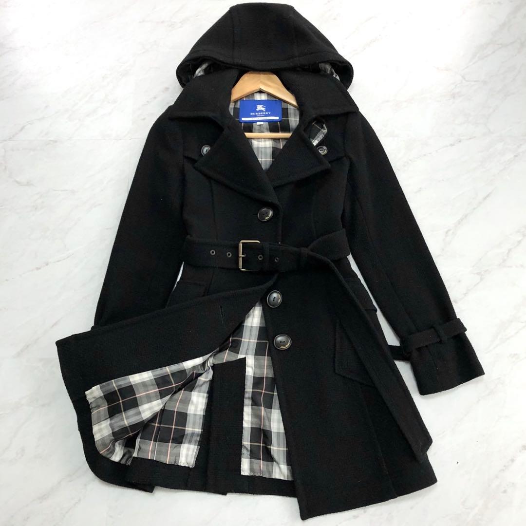 ✨美品✨バーバリーブルーレーベル トレンチコート ノバチェック アンゴラ混 美品】バーバリーブルーレーベル BURBERRY トレンチコート ノバ