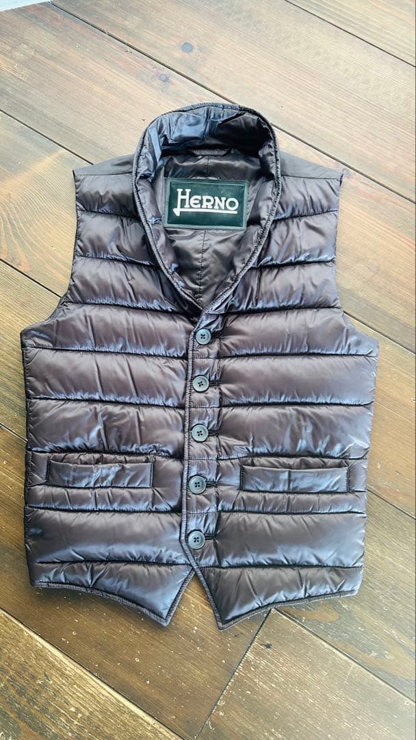 HERNO ヘルノ　ダウンベスト ダークブラウン　インナーダウン　44 M ヘルノ HERNO ダウンベスト PI002ULE 19288 IL PANCIOTTO メンズ