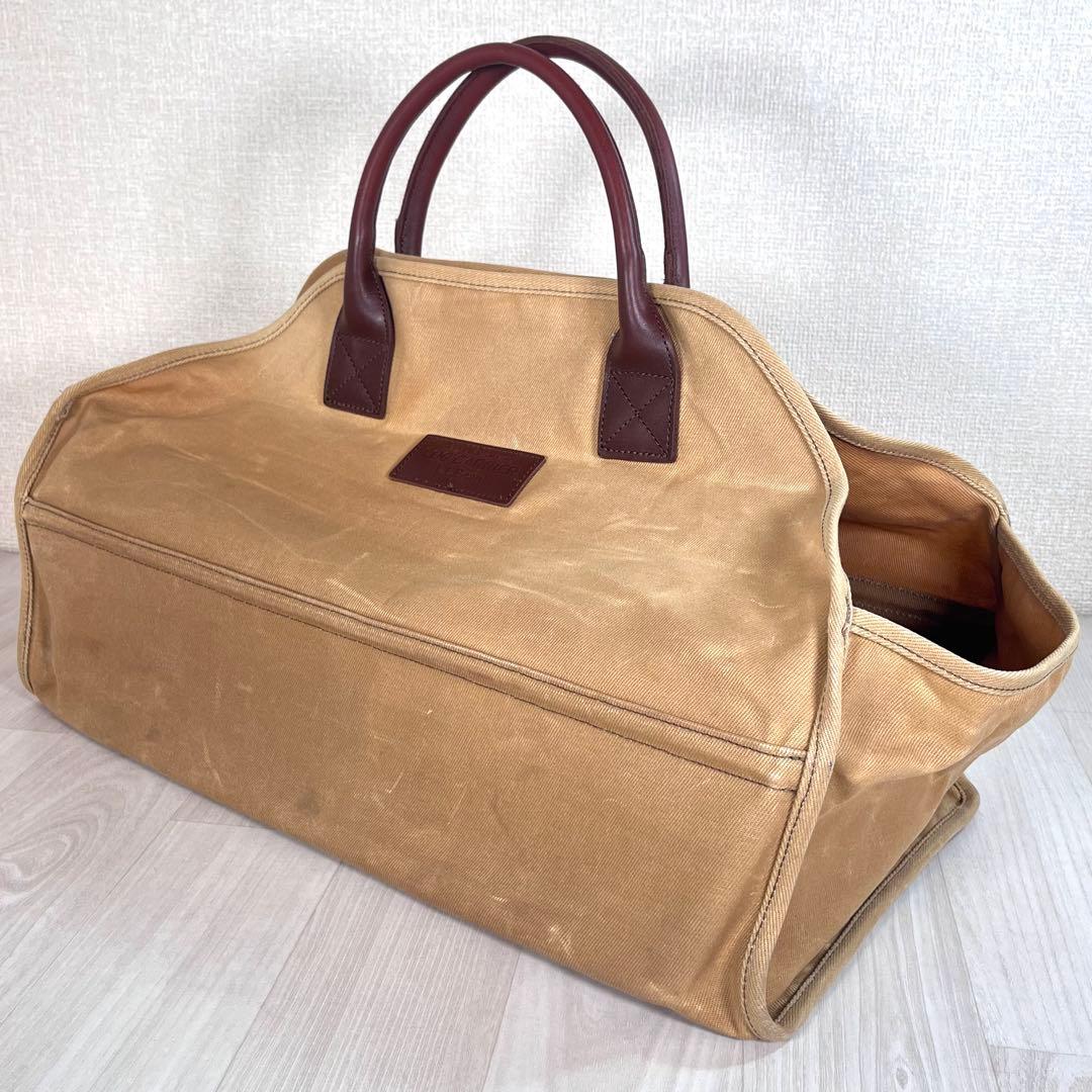 【良品】L.L.Bean　ワックスドキャンバス トートバッグ　ログキャリア　ロゴ