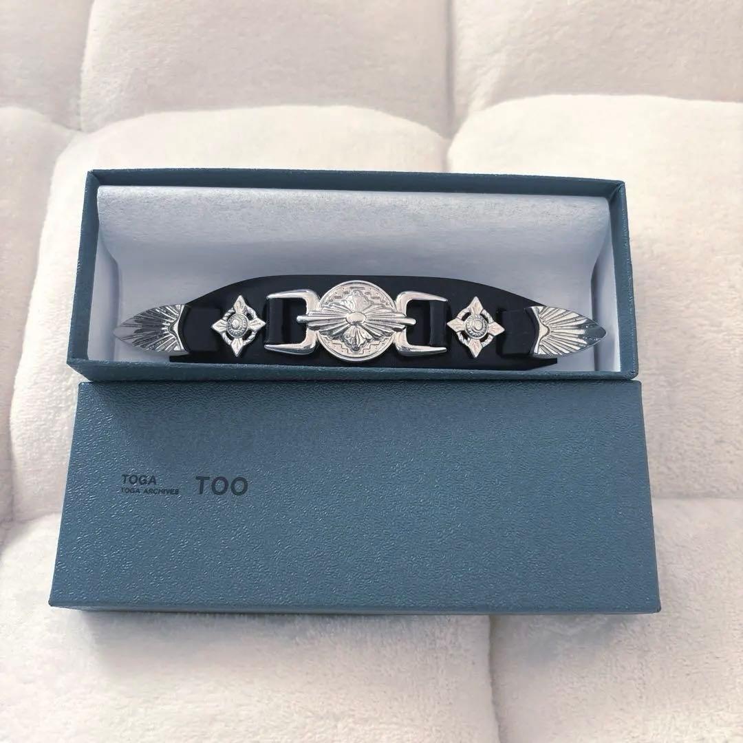 TOGA ブラック ヘアバレッタ　l leather barrette Metal leather barrette small TZ261ー