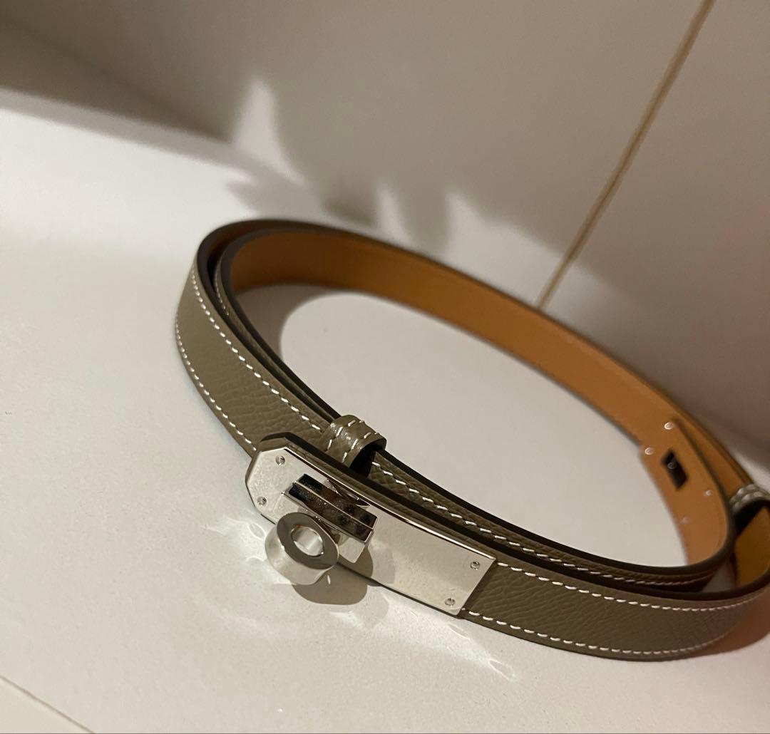 お値下げ】エルメス ケリーベルト エトゥープ シルバー金具 - メルカリ