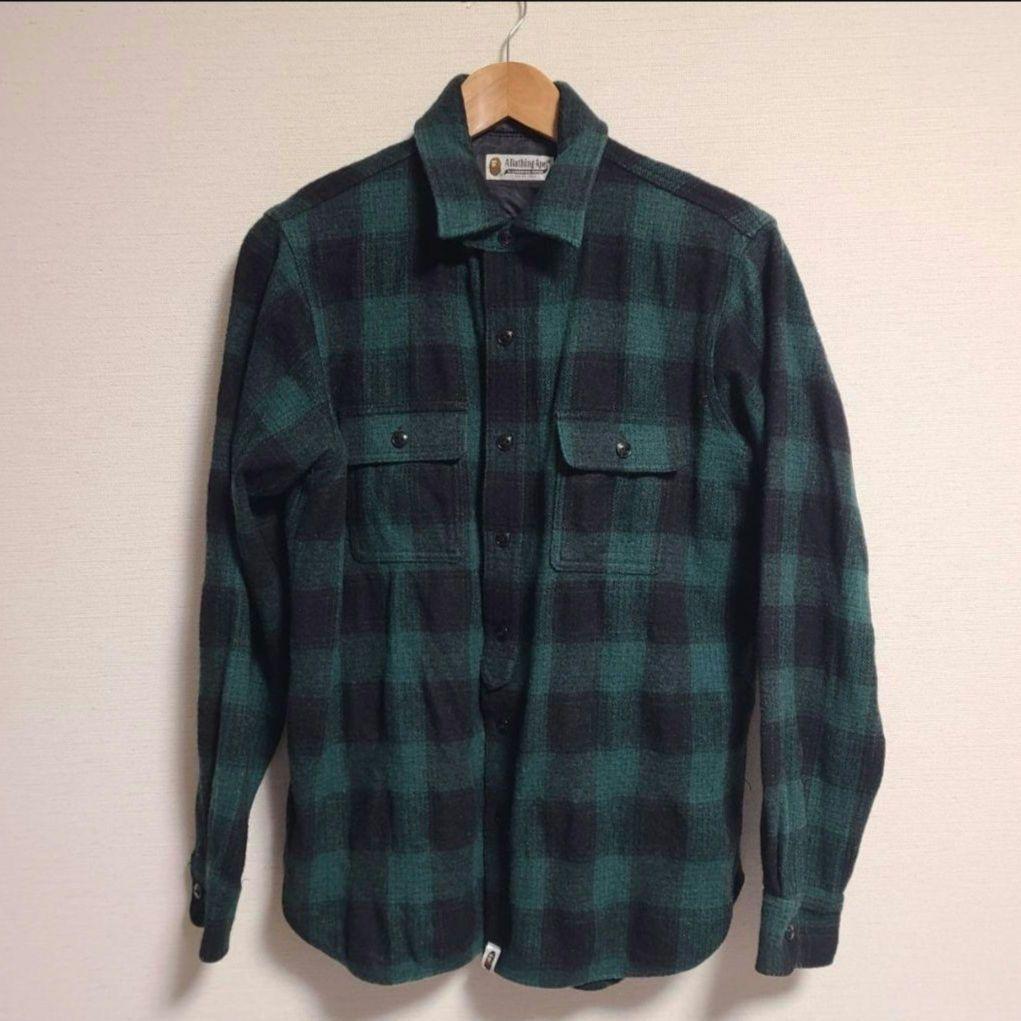 APE ネルシャツ チェック シャツ M 長袖 緑 黒　ドラマ着用風　キムタク RRL - キムタク着用 RRL チェックシャツ グランメゾン東京 ネルシャツ