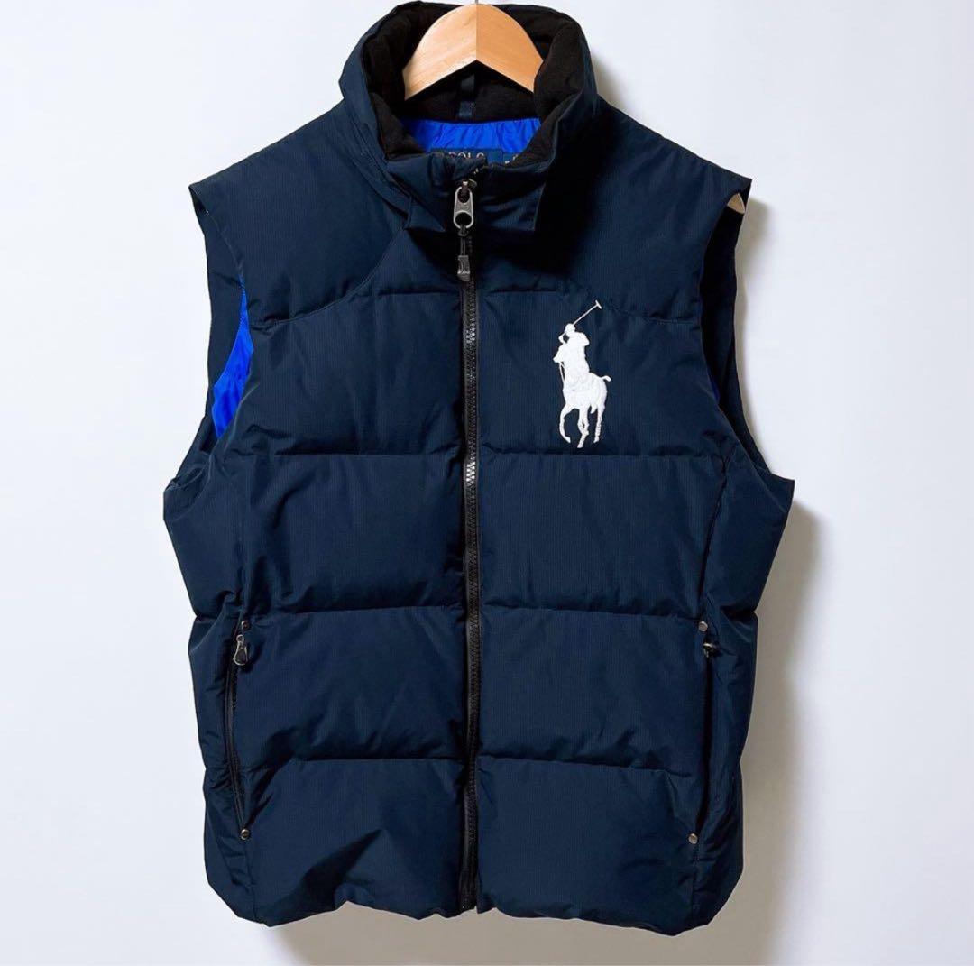 ラルフローレン ビッグポニー ダウンベスト ネイビー 刺繍ロゴ 2533