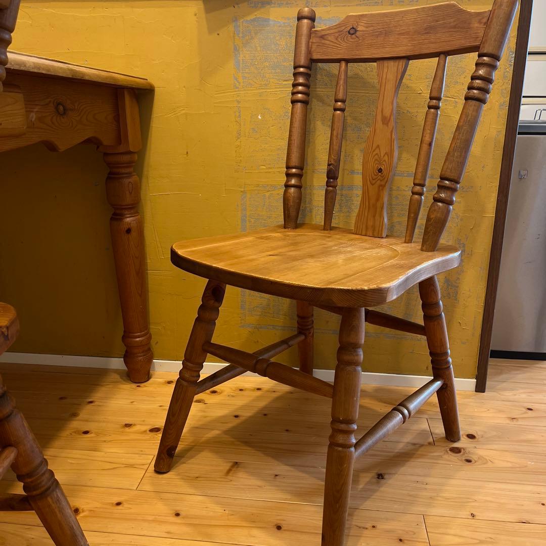 無垢材パインウッドチェアー　ヴィンテージ4脚セット 楽天市場】チェア ダイニングチェア デスクチェア 天然木 パイン 無垢