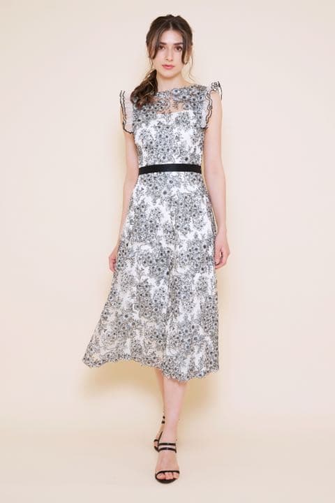 新作TADASHI SHOJI タダシショージ 花柄 ワンピース レース - メルカリ