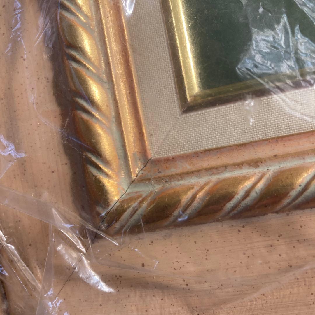 く*み様 B F6号 内側青銅色混じりの銀色と金色 油彩