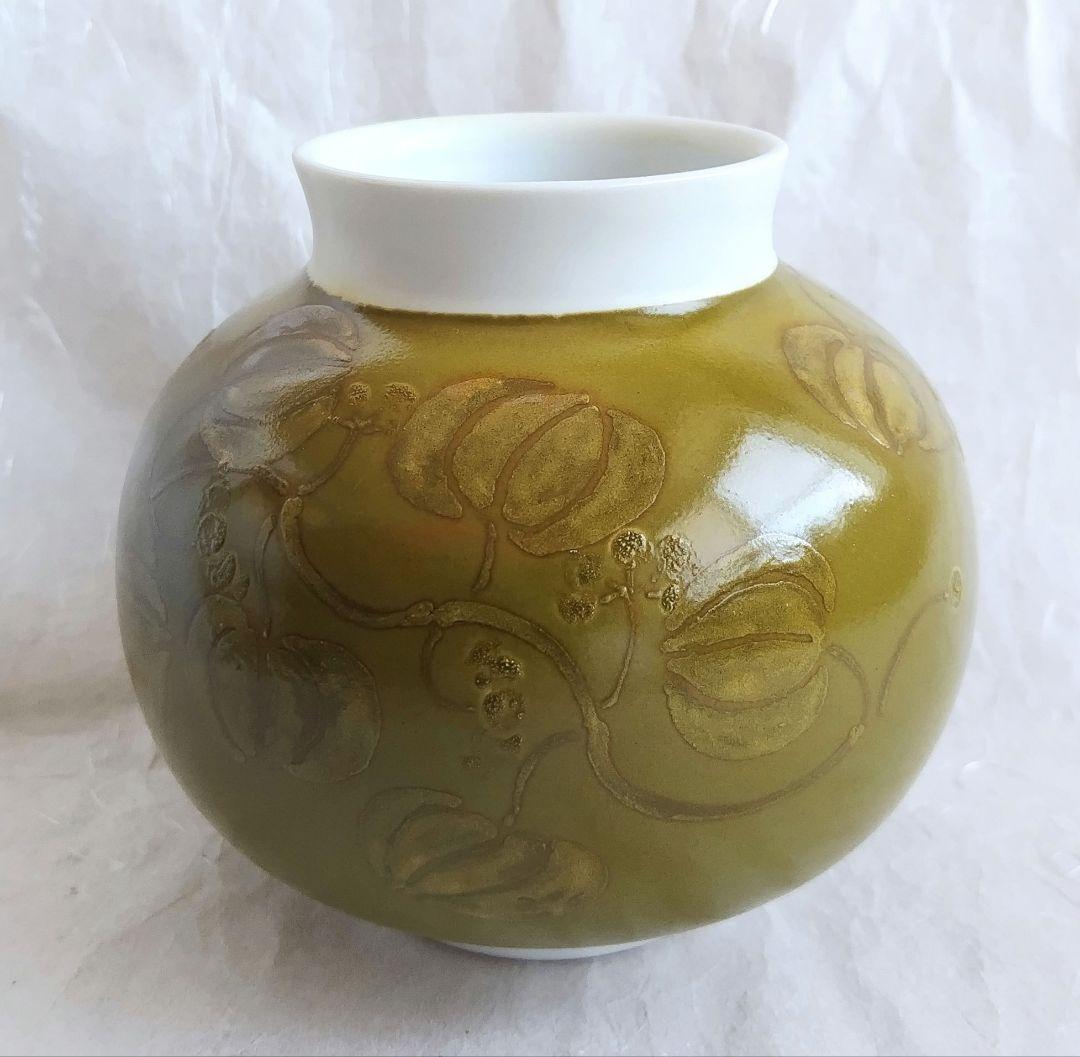 色絵銀彩山帰来文壺 (豊福 誠) 未使用 新品同様