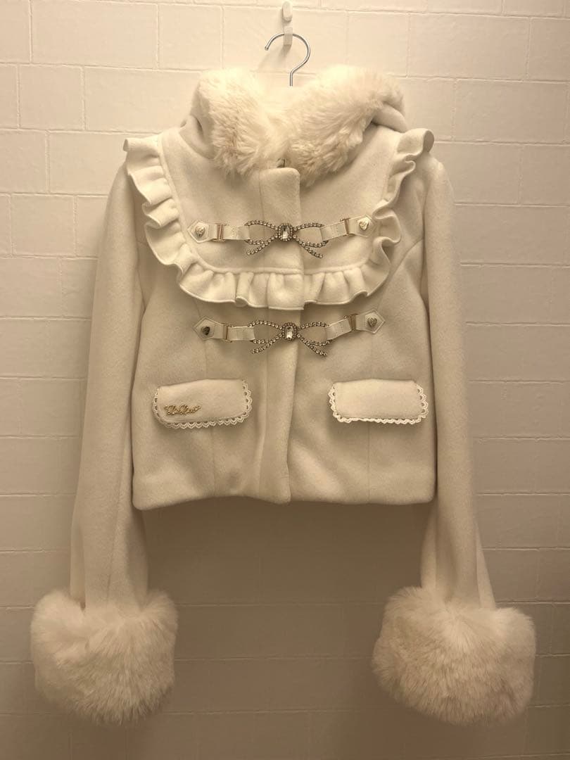 lizlisa リズリサ ビジューリボンショートフードコート - メルカリ