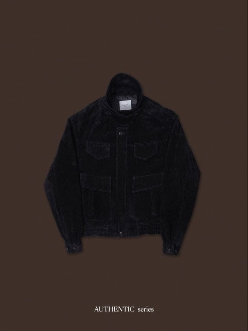 quilting liner real suède jacket/black 3rd RESTOCK 】- AUTHENTIC series - quilting liner real suède