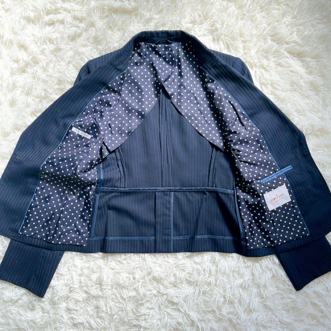 佐々木希 nline スーツ ネイビー ストライプ 3点セット シルク混
