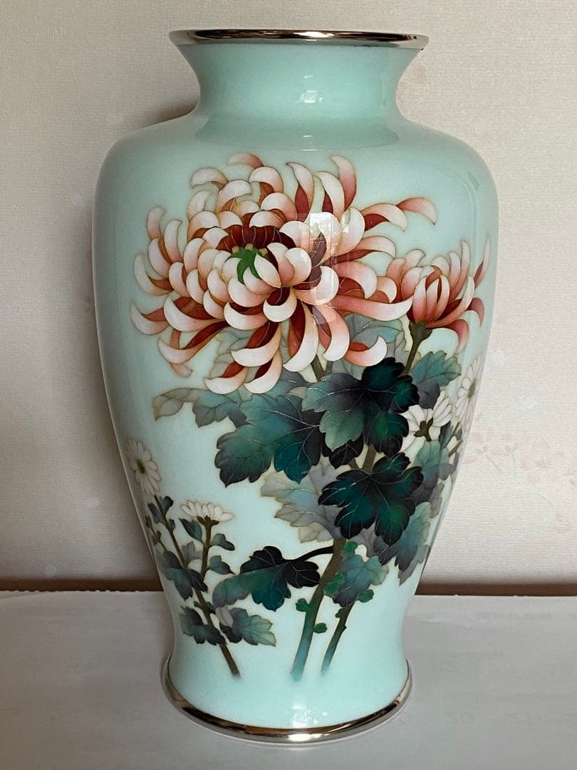 ♢安藤七宝 菊花文様 瓶 壺 花瓶 七宝焼 美術品 工芸品 コレクション