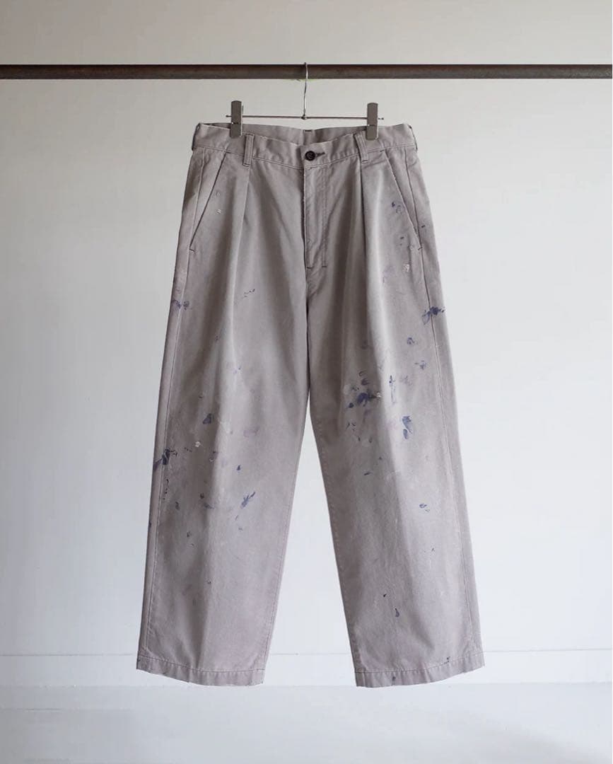 新品未使用 定価33,000円 アンセルム PAINT CHINO サイズ3 ANCELLM | アンセルム PAINT CHINO TROUSERS(BLACK) / ペイントチノ