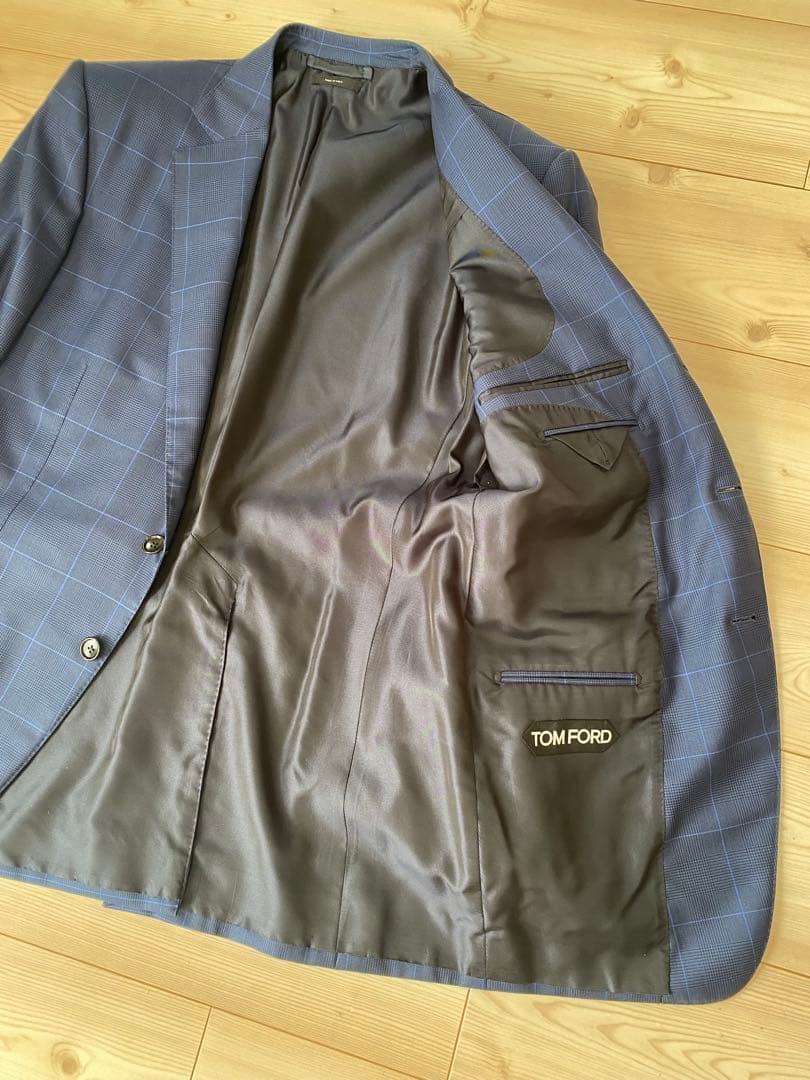 美品TOM FORD トムフォード 007スーツ ネイビー格子柄 サイズ50R