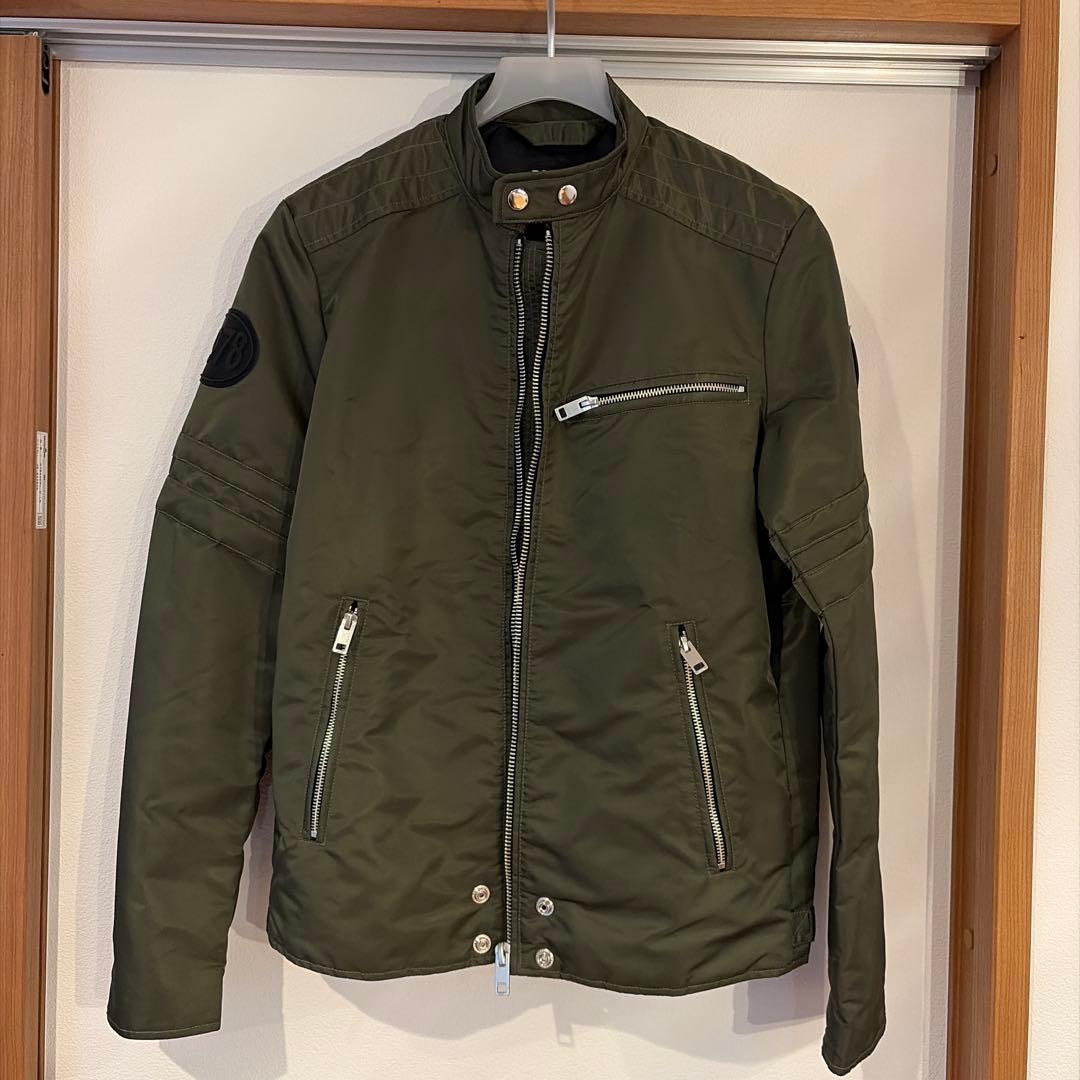 DIESEL カーキ ライダースジャケット 中古・古着通販】DIESEL (ディーゼル) ダブルライダースジャケット