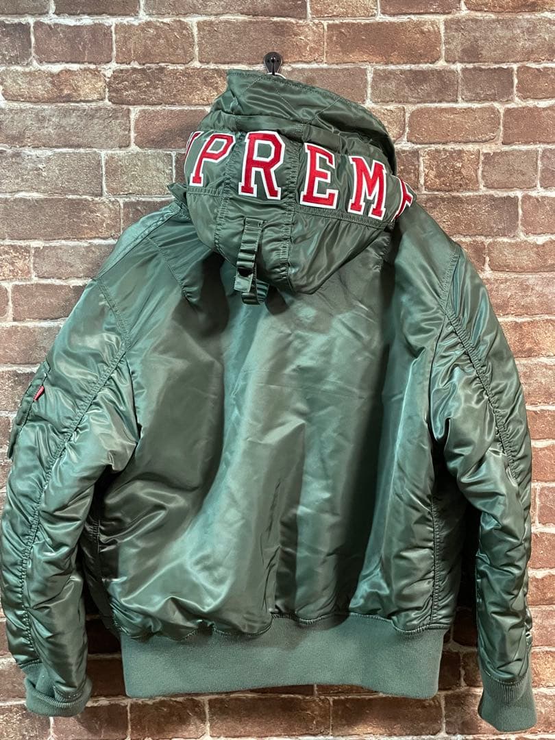 極美品）Supreme 21AW Hooded MA-1 Olive Supreme シュプリーム 21AW Hooded MA-1 フーディー MA1 ジャケット