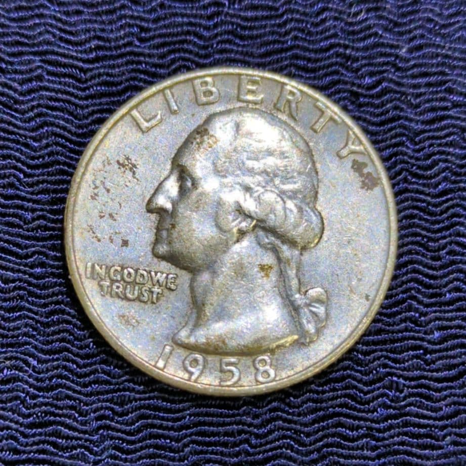 アメリカの銀貨✨25セントクォーターダラー/1958年 - メルカリ