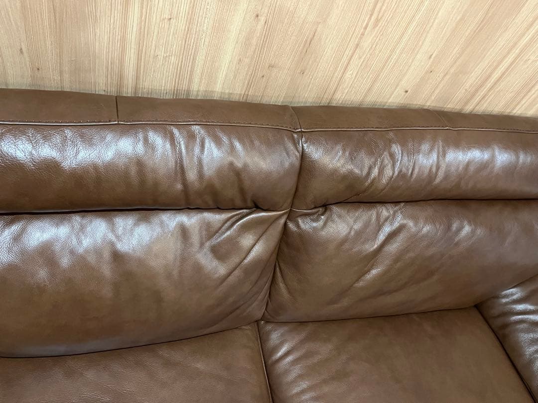 《送料込》美品　ナツッジ社　本革　３人掛けソファ