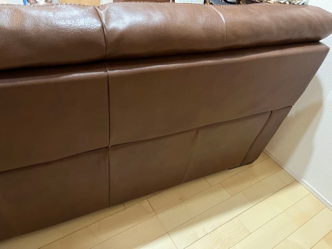 《送料込》美品　ナツッジ社　本革　３人掛けソファ