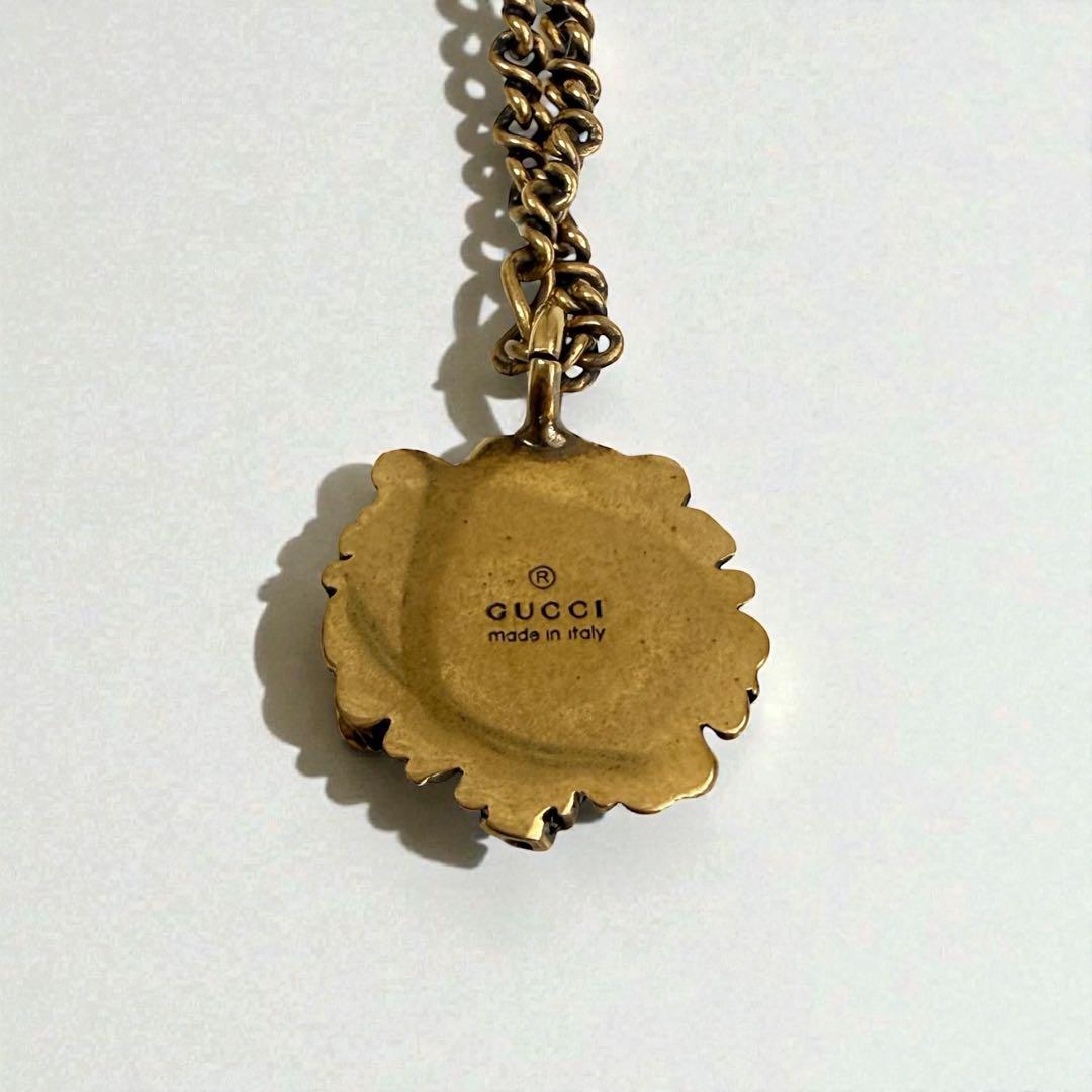 GUCCI グッチ ライオンヘッド ゴールドネックレス アニマル ペンダ