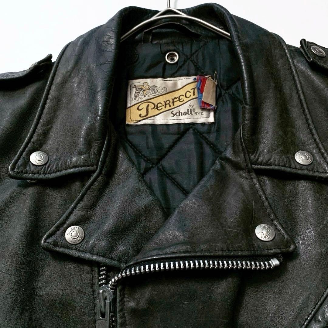 USA製】Schott 618 ダブルライダース ジャケット 40 ブラック - メルカリ