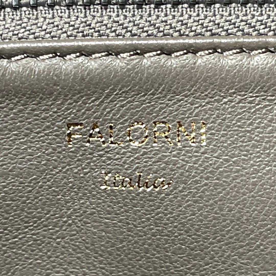 専用品FALORNI イントレチャート トープ レザー ハンドバッグ定19万